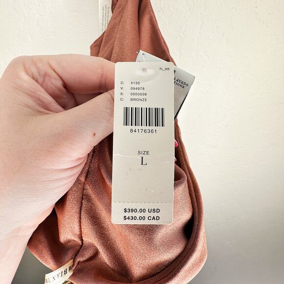 NWT Anthropologie Eugenia Fernandez Strapless Draped Mini Dress Bronze Large - Picture 15 of 15